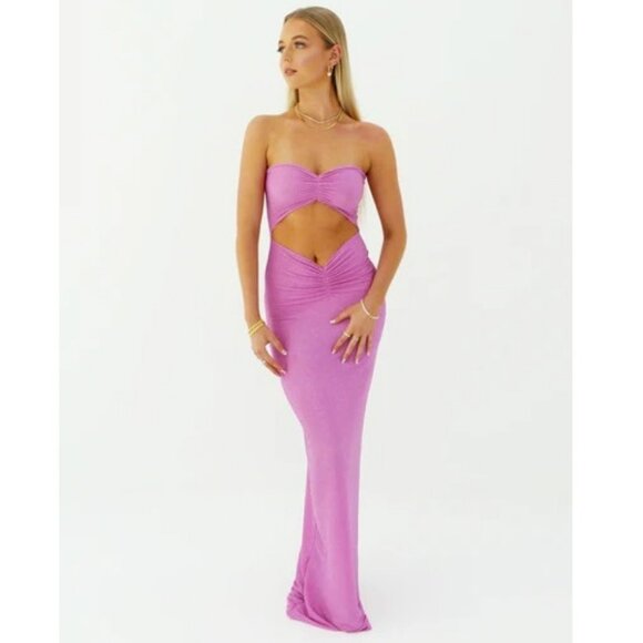 Women's New HNTR the Label Yasmin Shimmer Dress Pink Size Medium - Picture 1 of 5